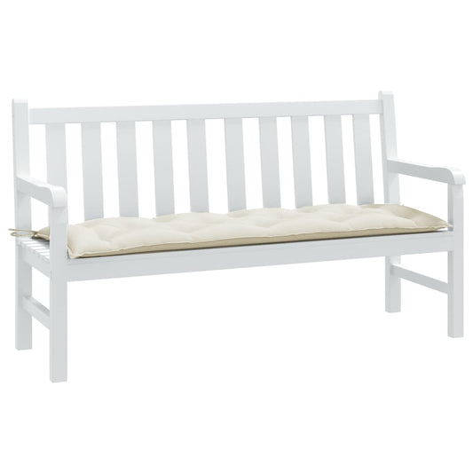 vidaXL Μαξιλάρι Πάγκου Κήπου Κρεμ 150x50x7 εκ. Ύφασμα