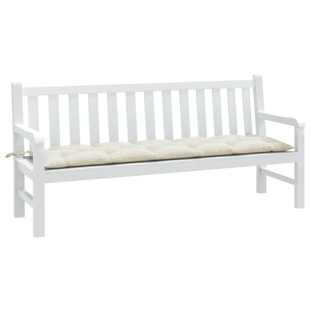 vidaXL Μαξιλάρι Πάγκου Κήπου Κρεμ Μελανζέ 180x50x7 εκ. Ύφασμα