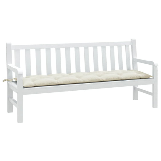 vidaXL Μαξιλάρι Πάγκου Κήπου Κρεμ Μελανζέ 180x50x7 εκ. Ύφασμα