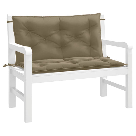vidaXL Μαξιλάρια Πάγκου Κήπου 2 τεμ. Taupe Μελανζέ 100x50x7 εκ. Ύφ.