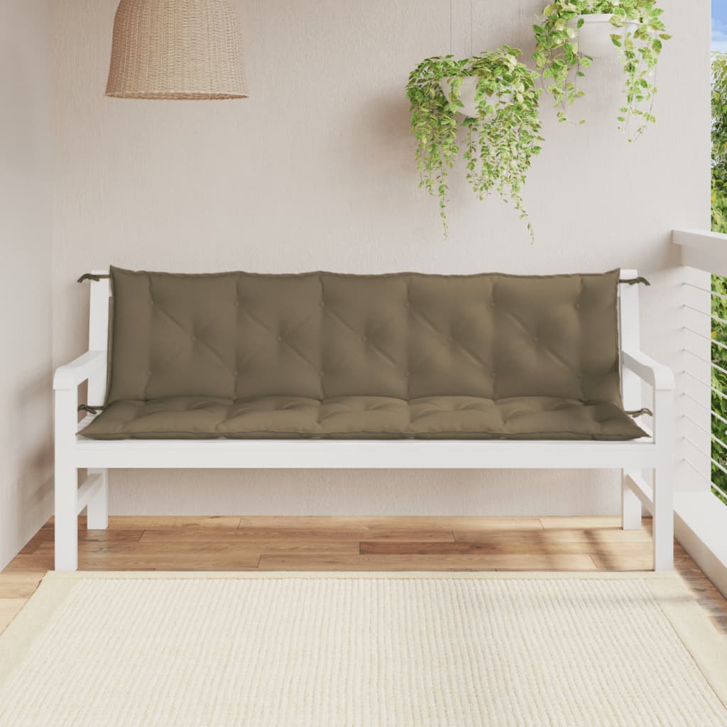 vidaXL Μαξιλάρια Πάγκου Κήπου 2 τεμ. Taupe Μελανζέ 180x50x7 εκ. Ύφ.