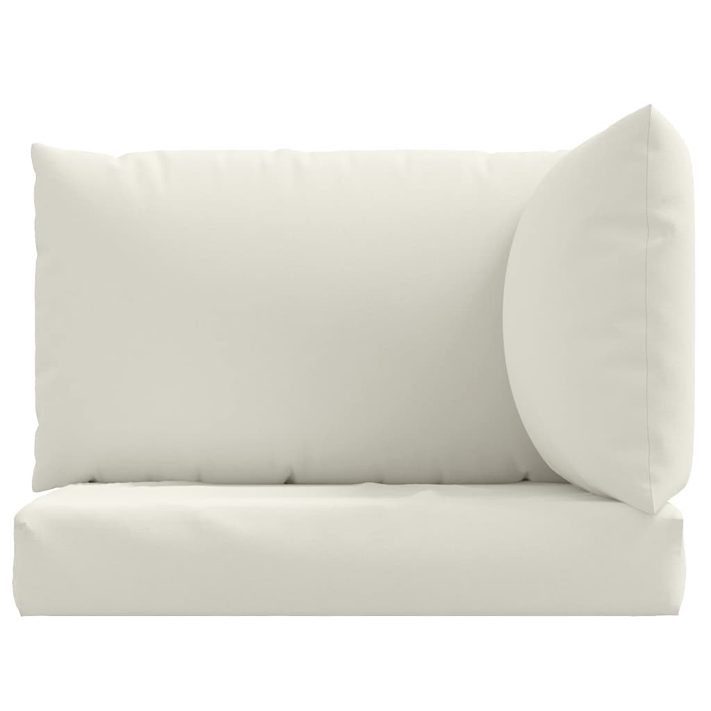 vidaXL Μαξιλάρια Παλέτας 3 τεμ. Κρεμ Μελανζέ Υφασμάτινα