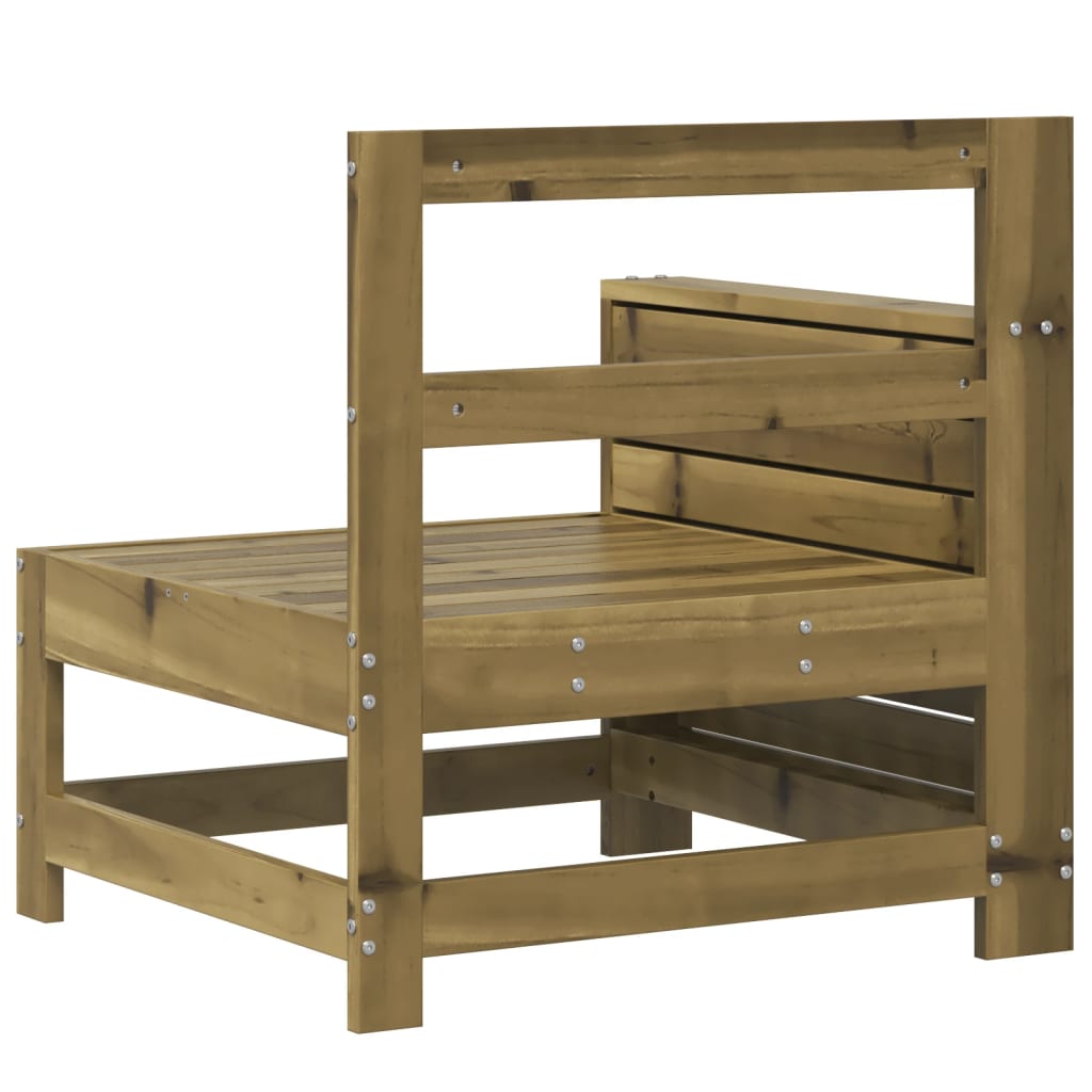 vidaXL Καναπές Κήπου με Μπράτσα & Τραπεζάκι Εμποτισμένο Ξύλο Πεύκου