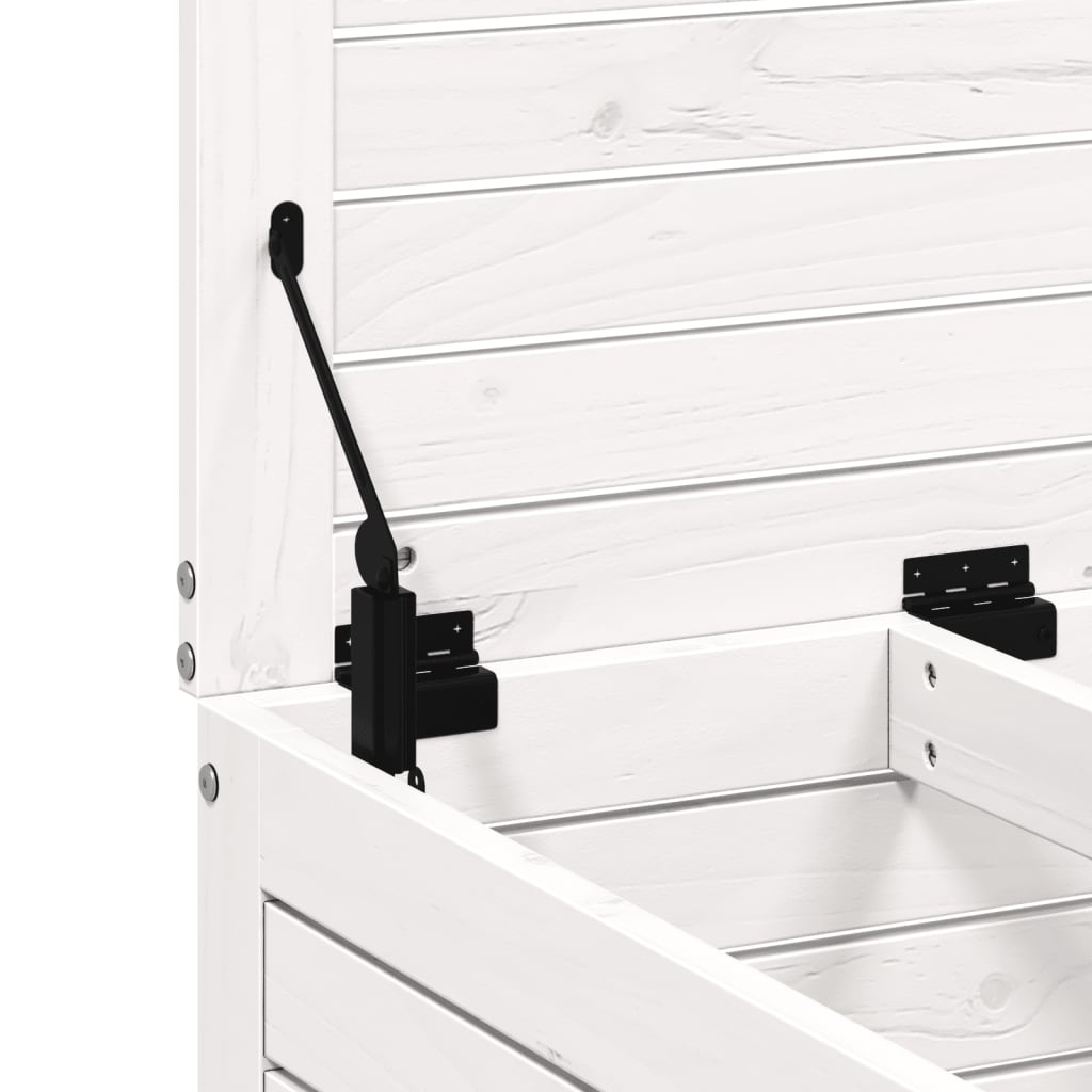 vidaXL Υποπόδιο Κήπου Λευκό 62x63,5x53,5 εκ. από Μασίφ Ξύλο Πεύκου