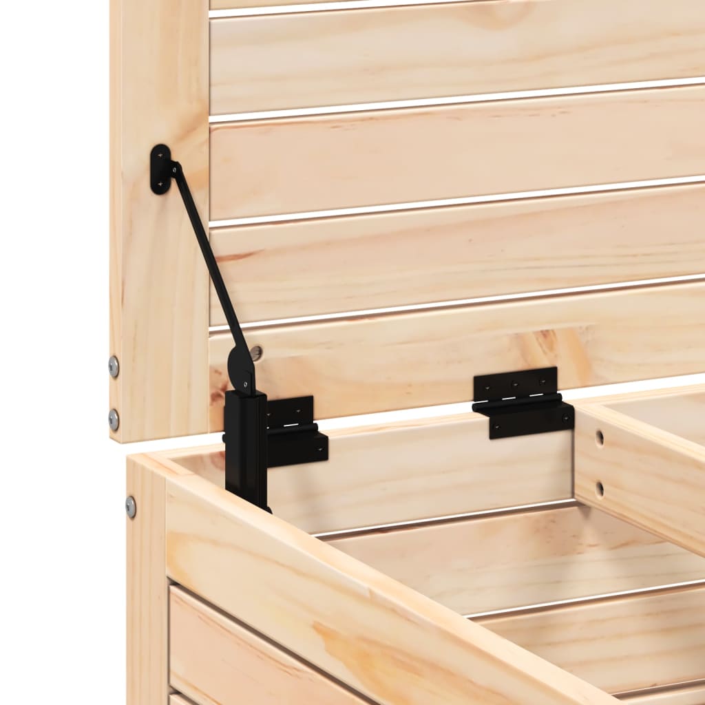 vidaXL Υποπόδιο Κήπου από Μασίφ Ξύλο Πεύκου με Μαξιλάρι