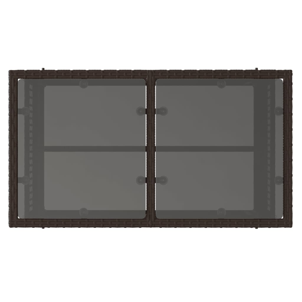 vidaXL Σαλόνι Κήπου Σετ 4 Τεμαχίων Καφέ Συνθ. Ρατάν Γυαλί με Μαξιλάρια