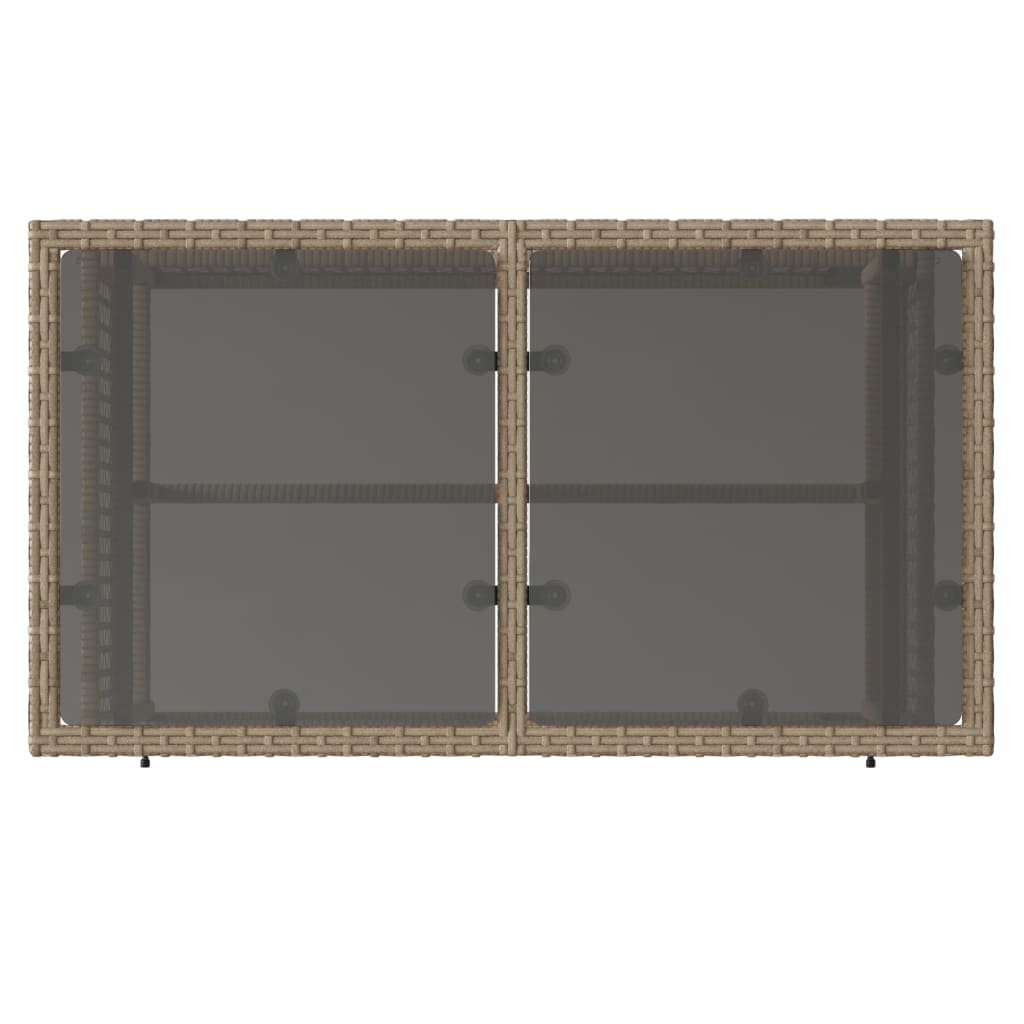 vidaXL Σετ Καναπέ Κήπου 4 τεμ. Μπεζ Συνθ. Ρατάν Γυαλί με Μαξιλάρια