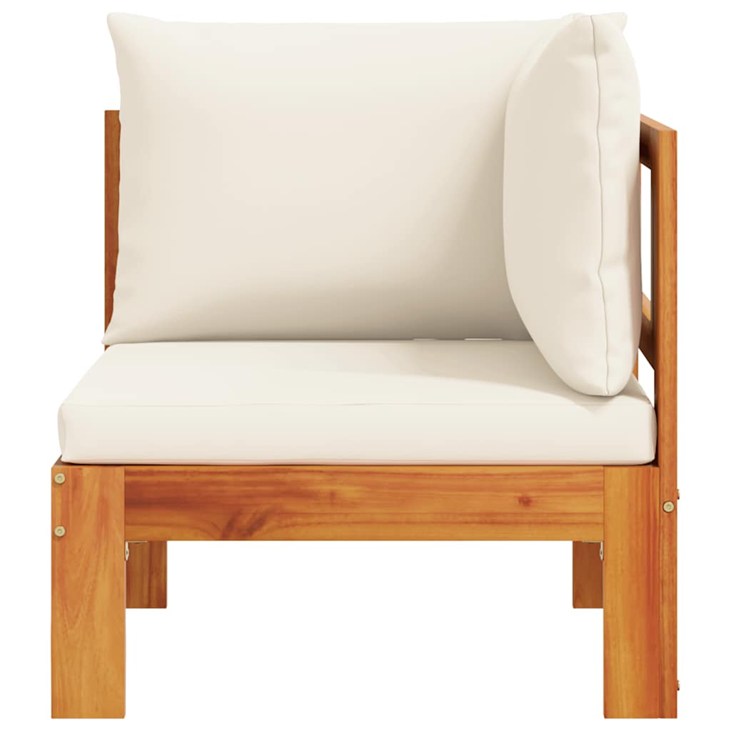 vidaXL Καναπές Κήπου Γωνιακός Μασίφ Ξύλο Ακακίας με Μαξιλάρια