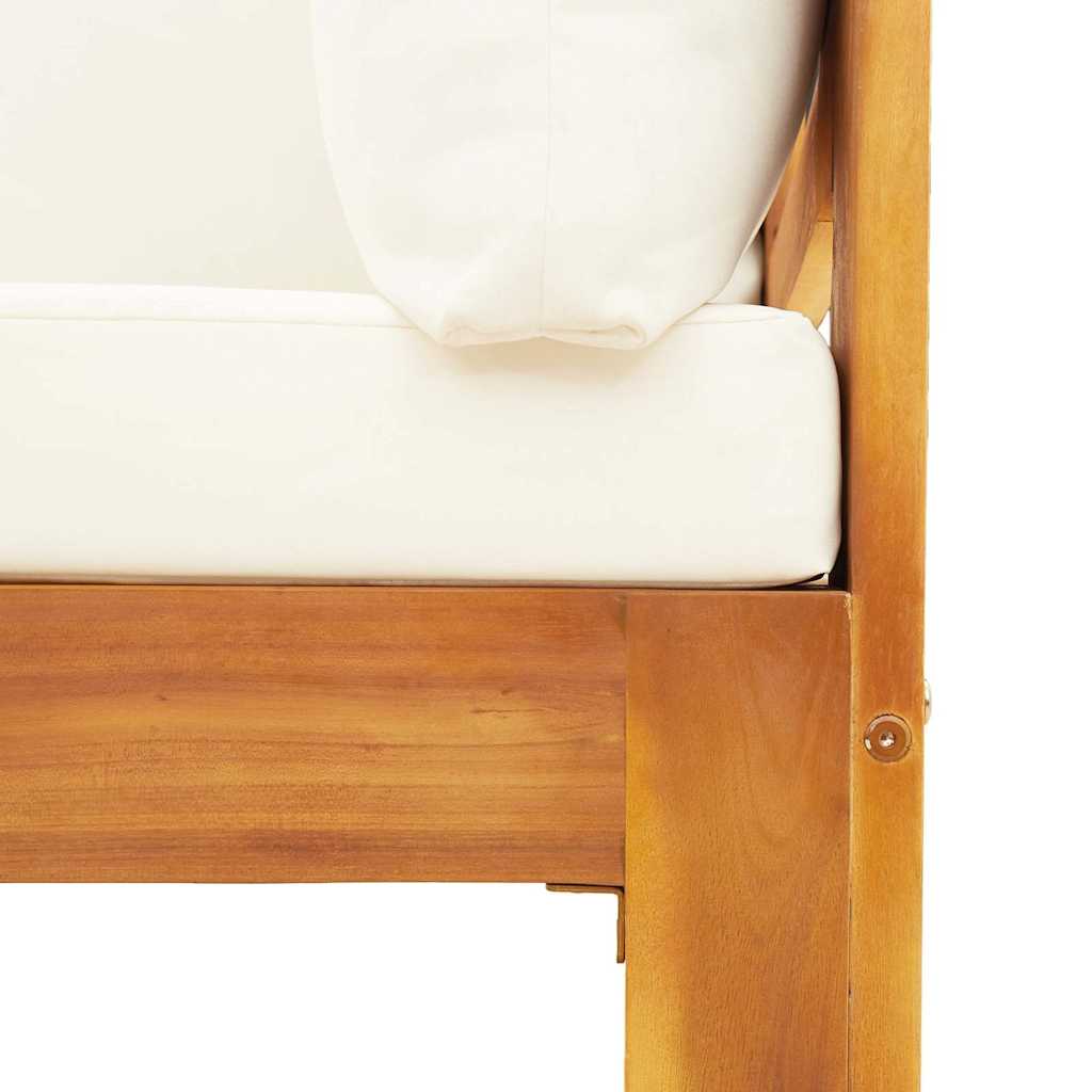 vidaXL Καναπές Κήπου Γωνιακός Μασίφ Ξύλο Ακακίας με Μαξιλάρια