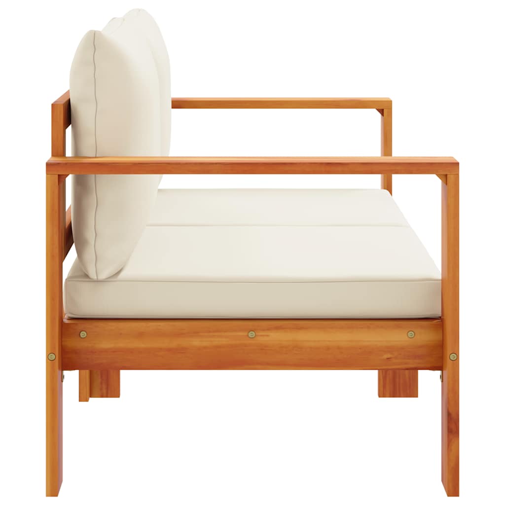 vidaXL Καναπές Κήπου Διθέσιος από Μασίφ Ξύλο Ακακίας με Μαξιλάρια