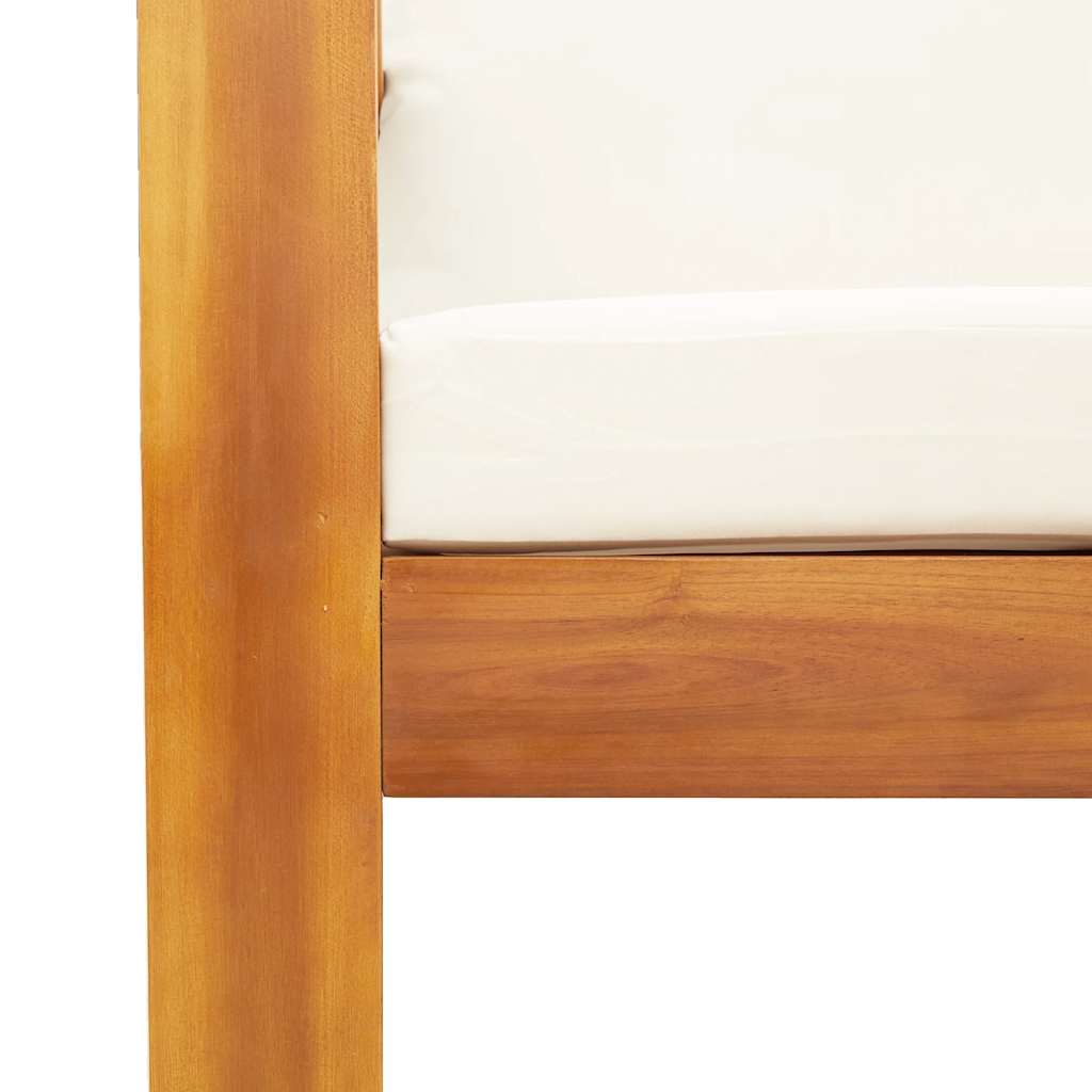 vidaXL Καναπές Κήπου Διθέσιος από Μασίφ Ξύλο Ακακίας με Μαξιλάρια