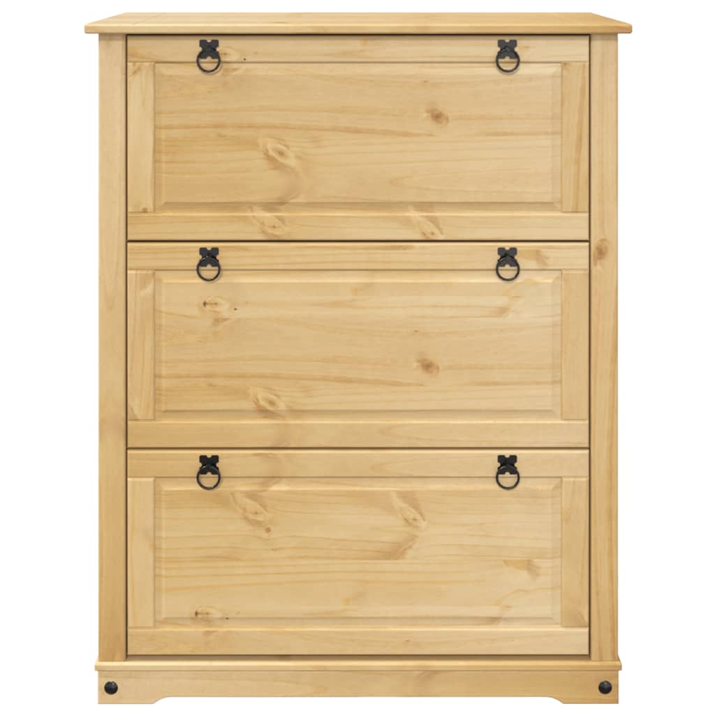 vidaXL Παπουτσοθήκη Corona 99x32x124,5 εκ. από Μασίφ Ξύλο Πεύκου