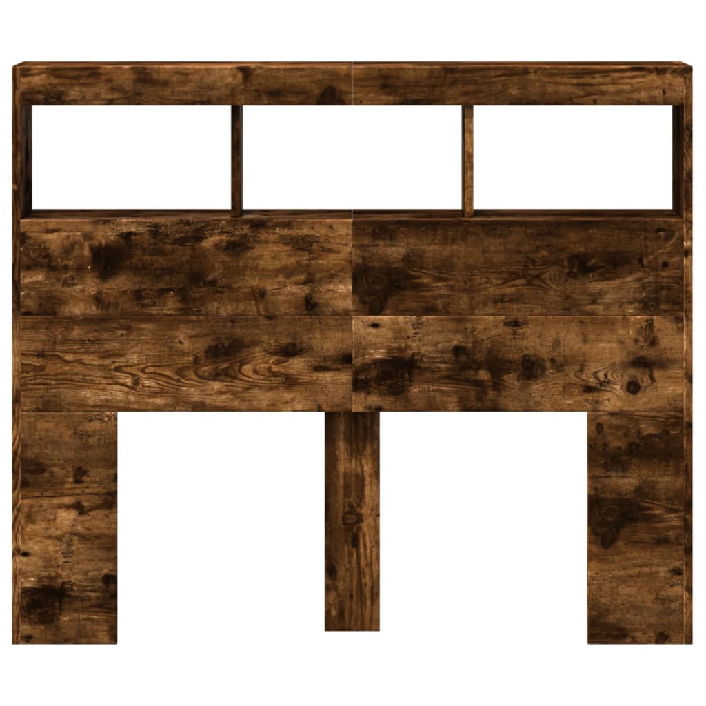 vidaXL Κεφαλάρι με Αποθηκ. Χώρο & LED Καπνιστή Δρυς 120x17x102 εκ.