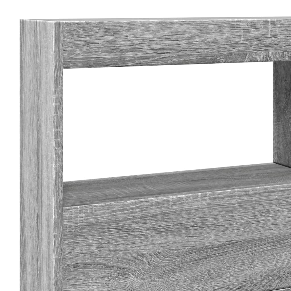 vidaXL Κεφαλάρι με Αποθηκ. Χώρο & LED Γκρι Sonoma 140x17x102 εκ.