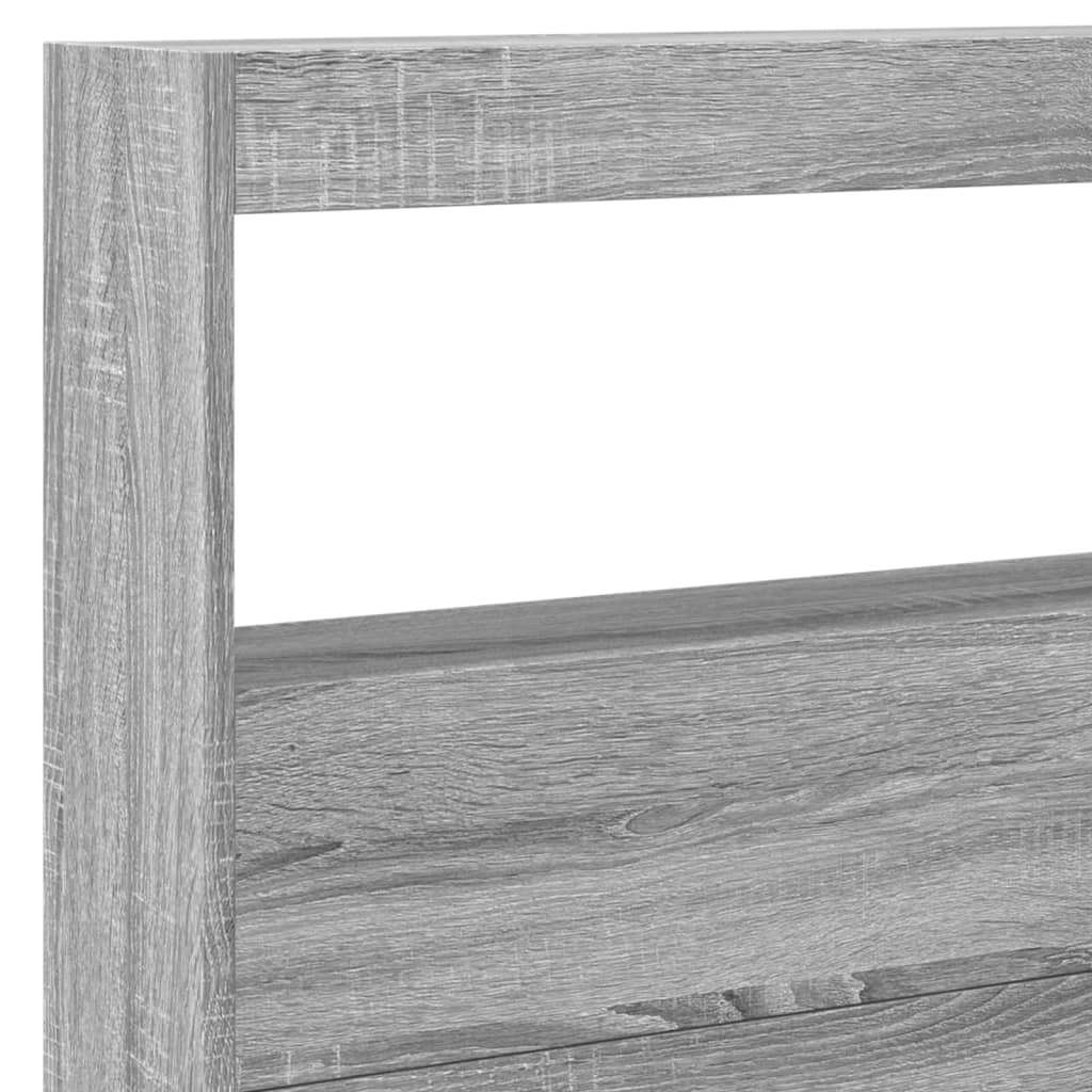 vidaXL Κεφαλάρι με Αποθηκ. Χώρο & LED Γκρι Sonoma 220x17x102 εκ.