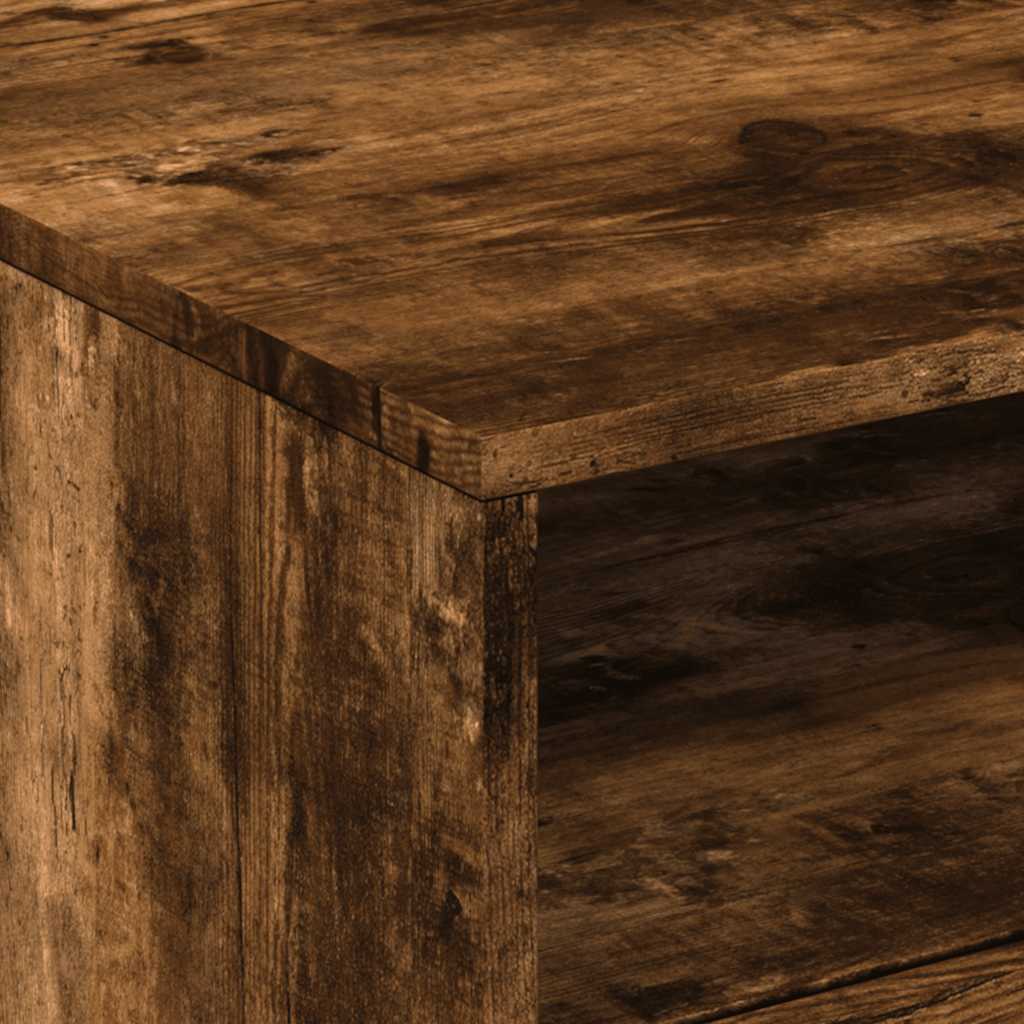 vidaXL Τραπεζάκι Σαλονιού με Φώτα LED Καπνιστή Δρυς 50x49x40 εκ.