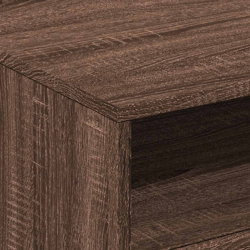 vidaXL Τραπεζάκι Σαλονιού με Φώτα LED Καφέ Δρυς 50x49x40 εκ.