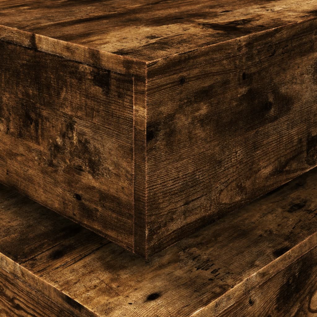 vidaXL Τραπεζάκι Σαλονιού με LED Καπνιστή δρυς 50x50x40 εκ.