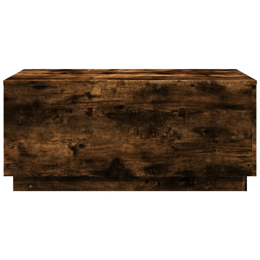 vidaXL Τραπεζάκι Σαλονιού με LED Καπνιστή Δρυς 90 x 50 x 40 εκ.