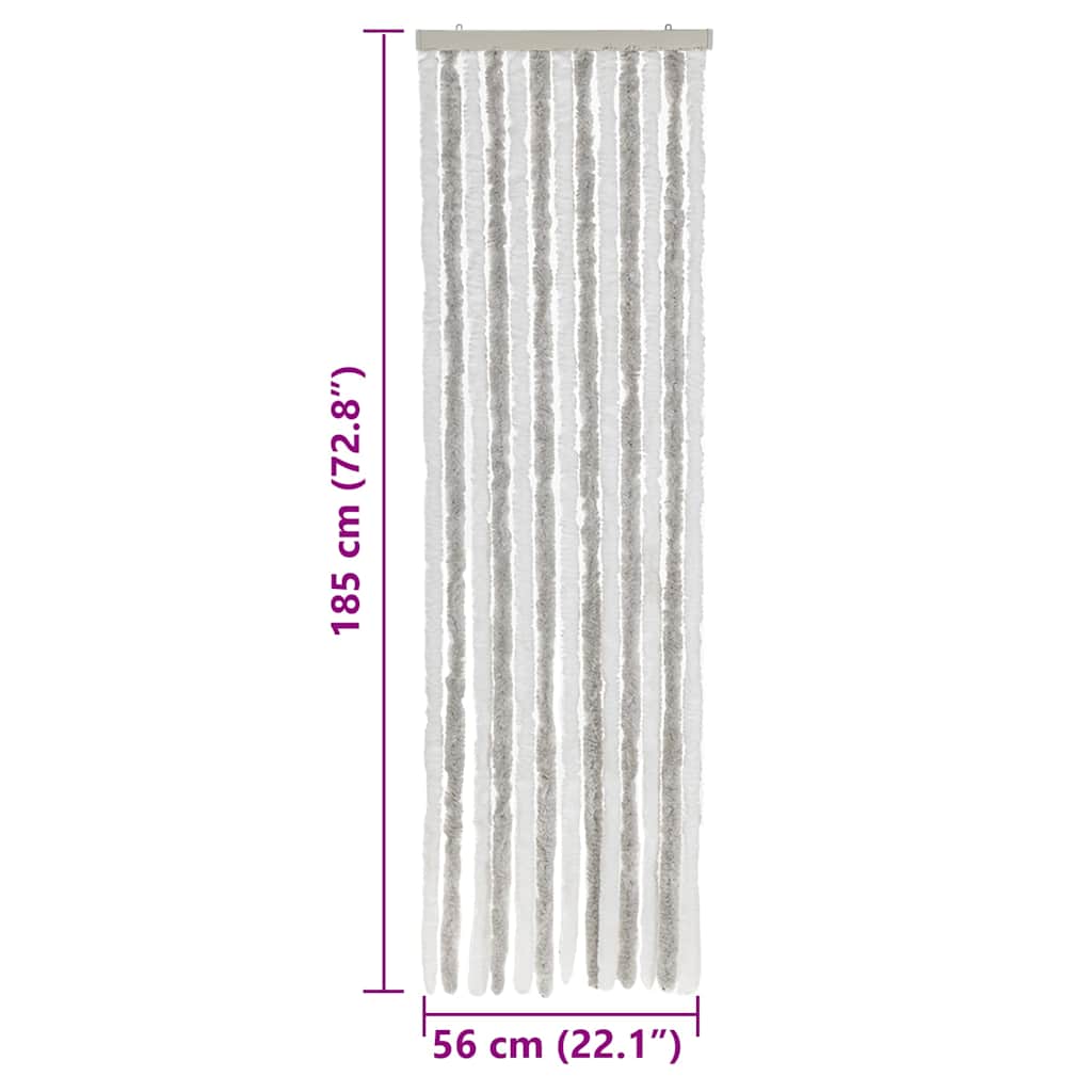 vidaXL Σήτα Εντόμων Ανοιχτό Γκρι / Λευκό 56 x 185 εκ. από Σενίλ