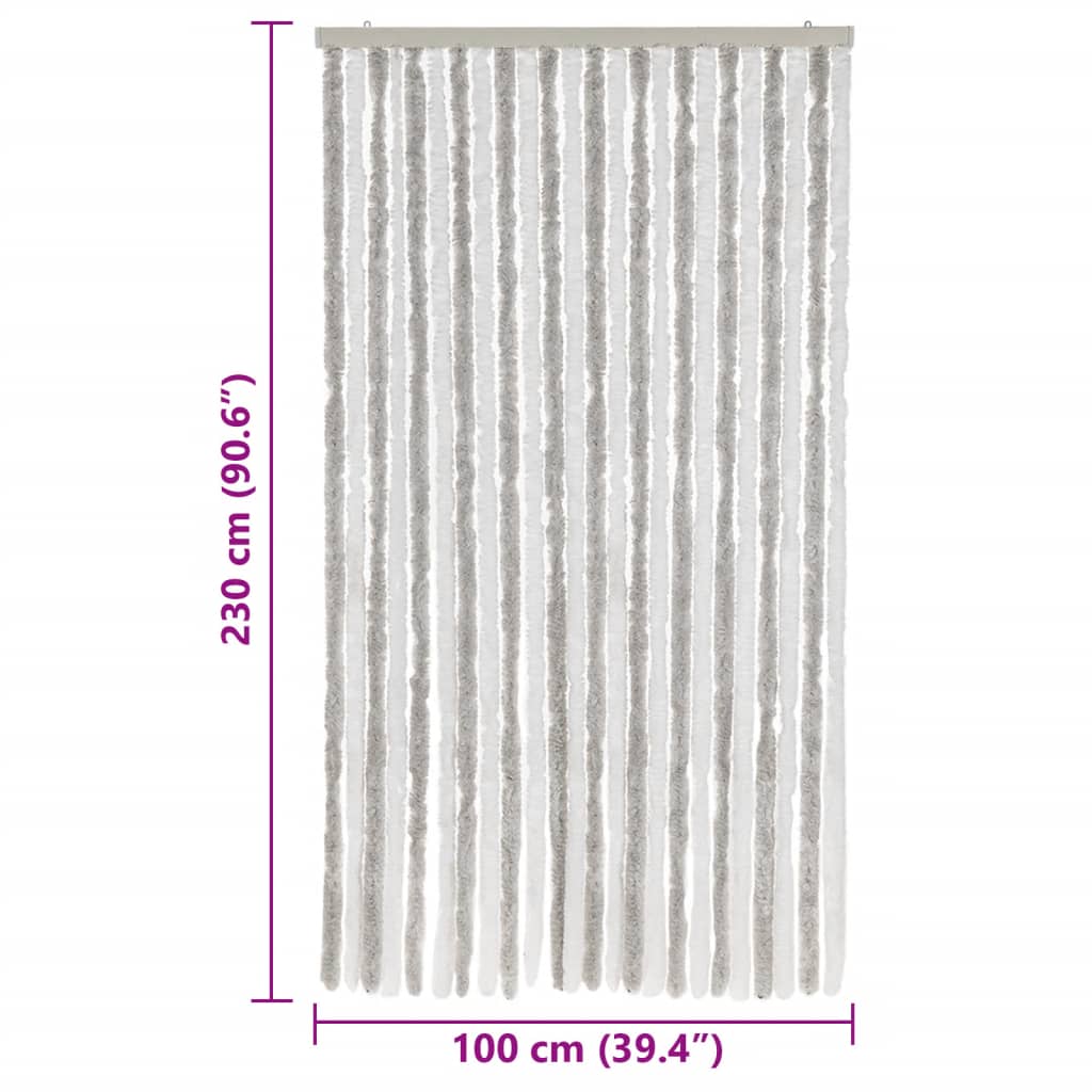 vidaXL Σήτα Εντόμων Ανοιχτό Γκρι / Λευκό 100 x 230 εκ. από Σενίλ