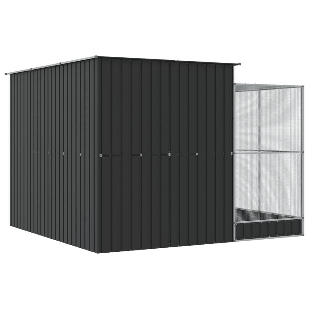 vidaXL Πτηνοθήκη με Προέκταση Ασημί 290x303x216 εκ. από Ατσάλι