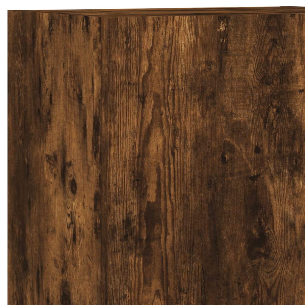 vidaXL Έπιπλα Τοίχου Τηλεόρασης 4 τεμ. Καπνιστή Δρυς από Επεξ. Ξύλο