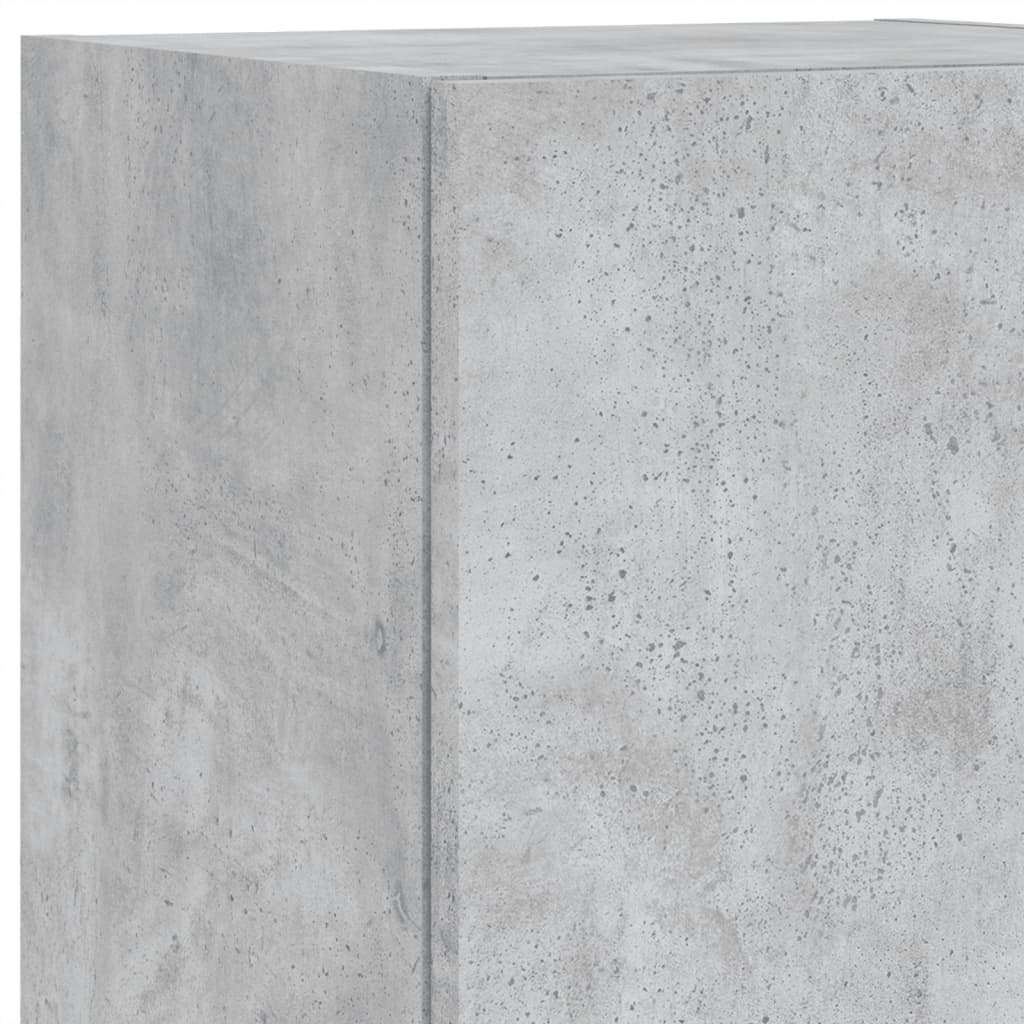 vidaXL Έπιπλα Τοίχου Τηλεόρασης 5 τεμ. LED Γκρι Σκυρ. από Επεξ. Ξύλο