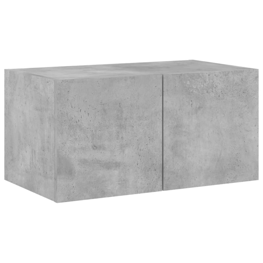 vidaXL Έπιπλα Τοίχου Τηλεόρασης 5 τεμ. LED Γκρι Σκυρ. από Επεξ. Ξύλο