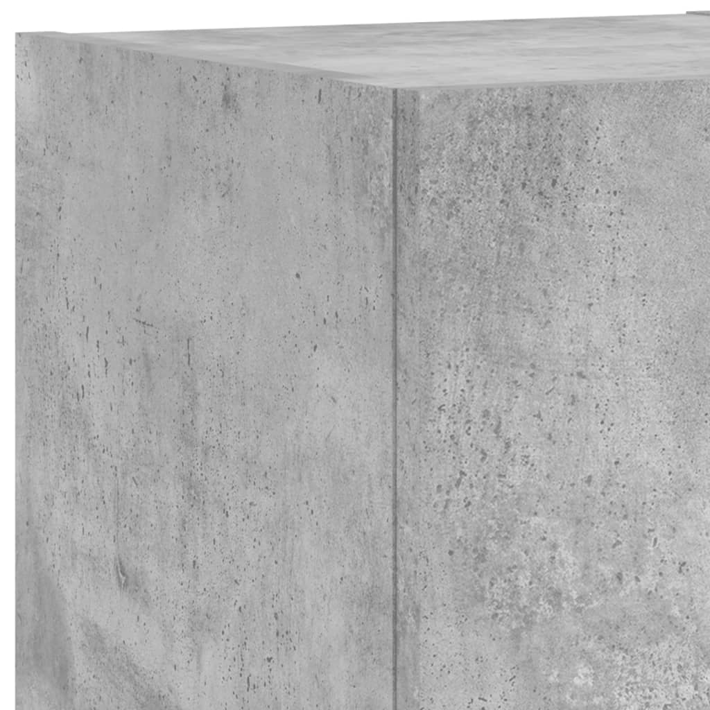 vidaXL Ντουλάπια Τηλεόρασης Τοίχου 3Τεμ. με Φώτα LED Γκρι Σκυροδέματος