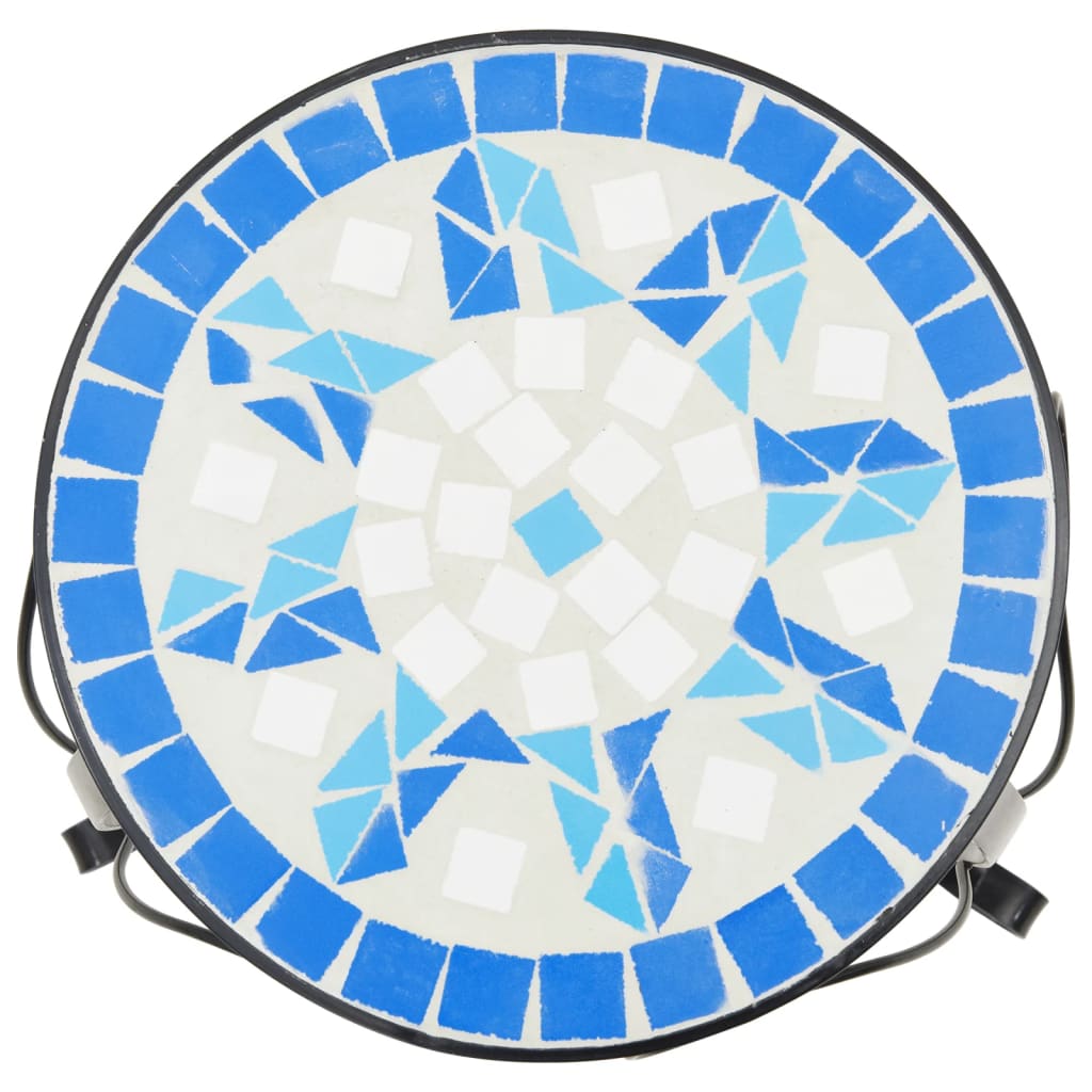 vidaXL Ανθοστήλες 3 τεμ. Μπλε /Λευκά Κεραμικά