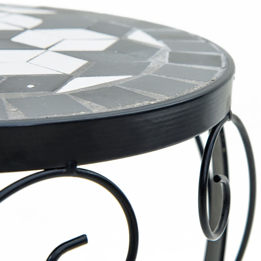 vidaXL Ανθοστήλες 3 τεμ. Μαύρα /Λευκά Κεραμικά