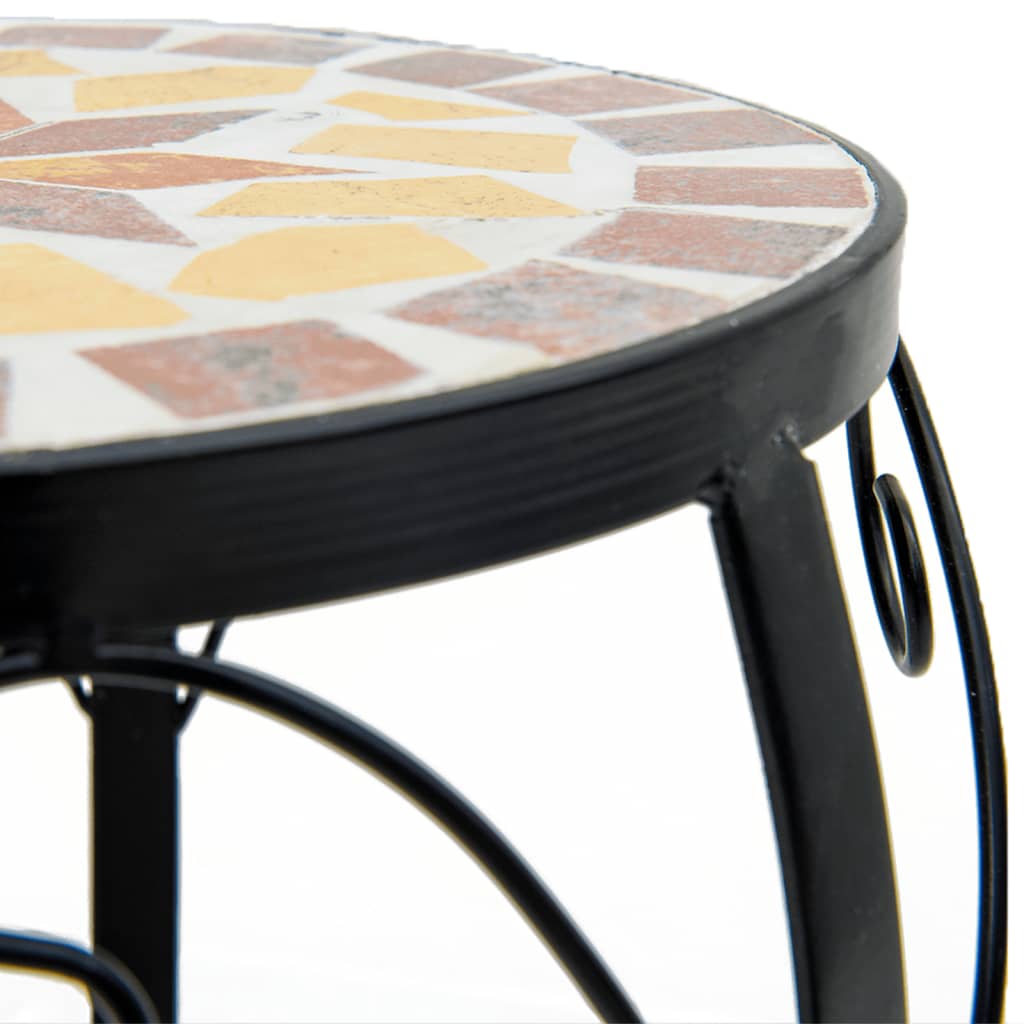 vidaXL Ανθοστήλες 3 τεμ. Τερακότα /Λευκά Κεραμικά