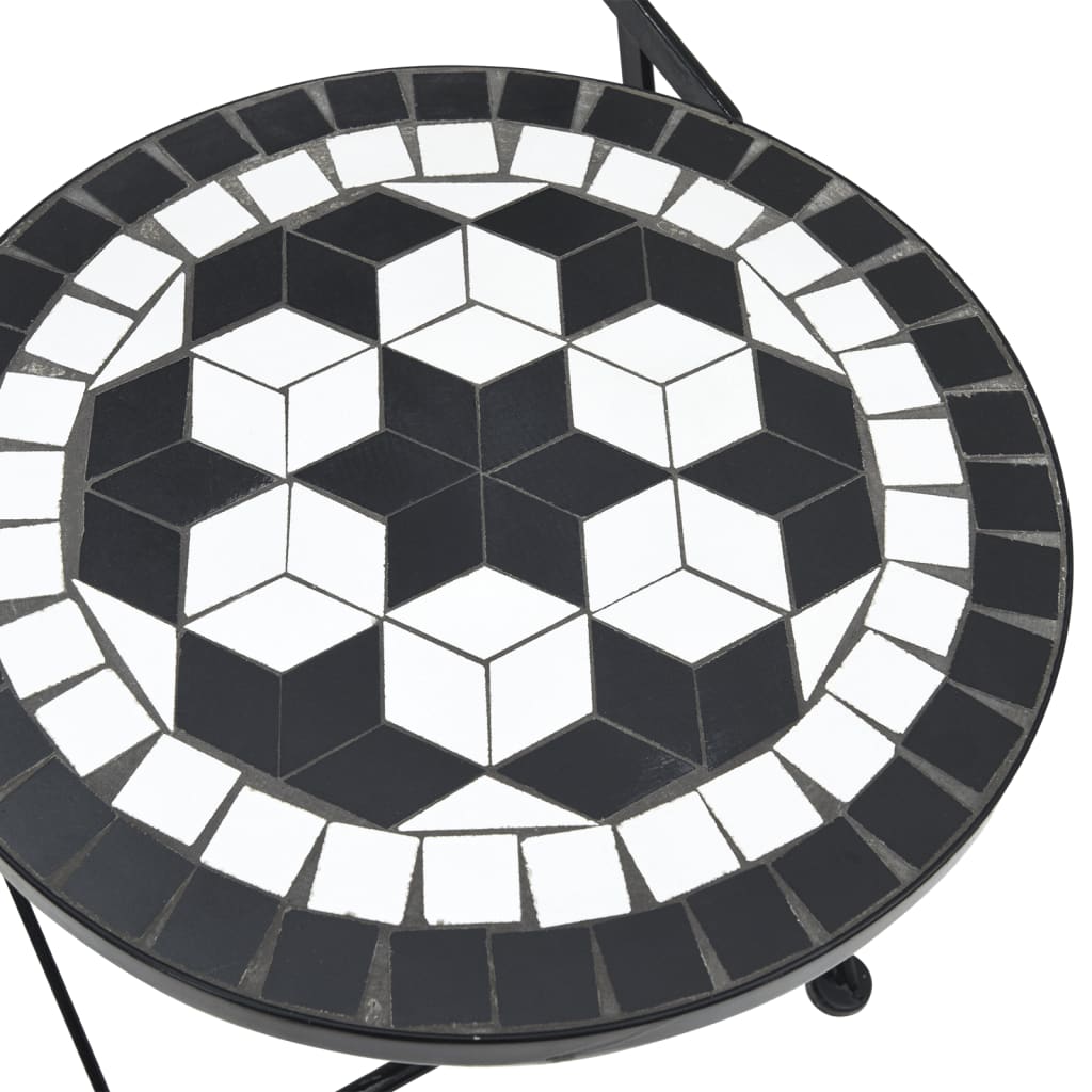 vidaXL Καρέκλες Bistro Πτυσσόμενες 2 τεμ. Μαύρες/Λευκές Κεραμικές