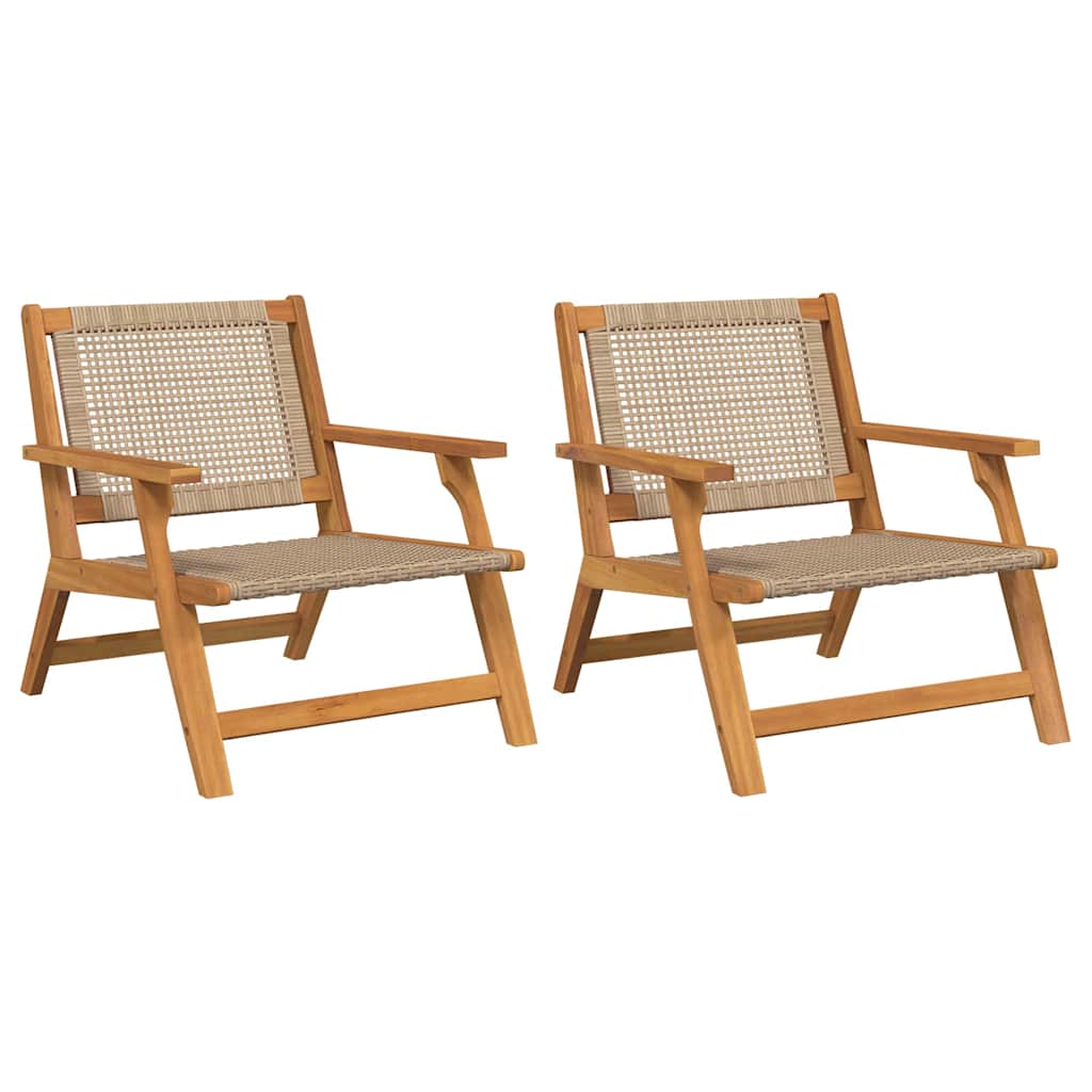 vidaXL Εξωτερικά Έπιπλα 2 pcs Μπεζ 67 x 78 x 73 εκ.