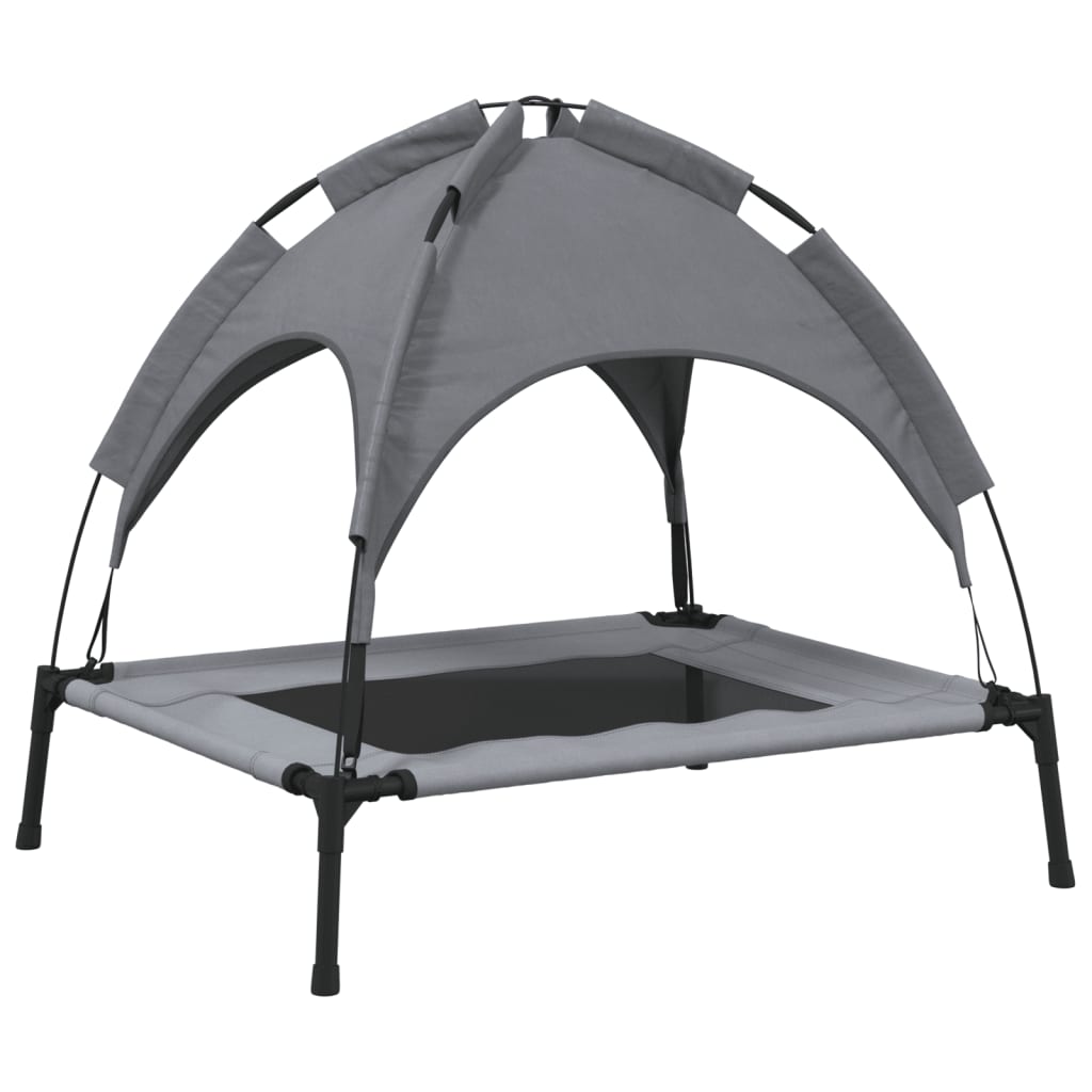 vidaXL Κρεβάτι Σκύλου με Σκίαστρο Ανθρακί Ύφασμα Oxford και Ατσάλι