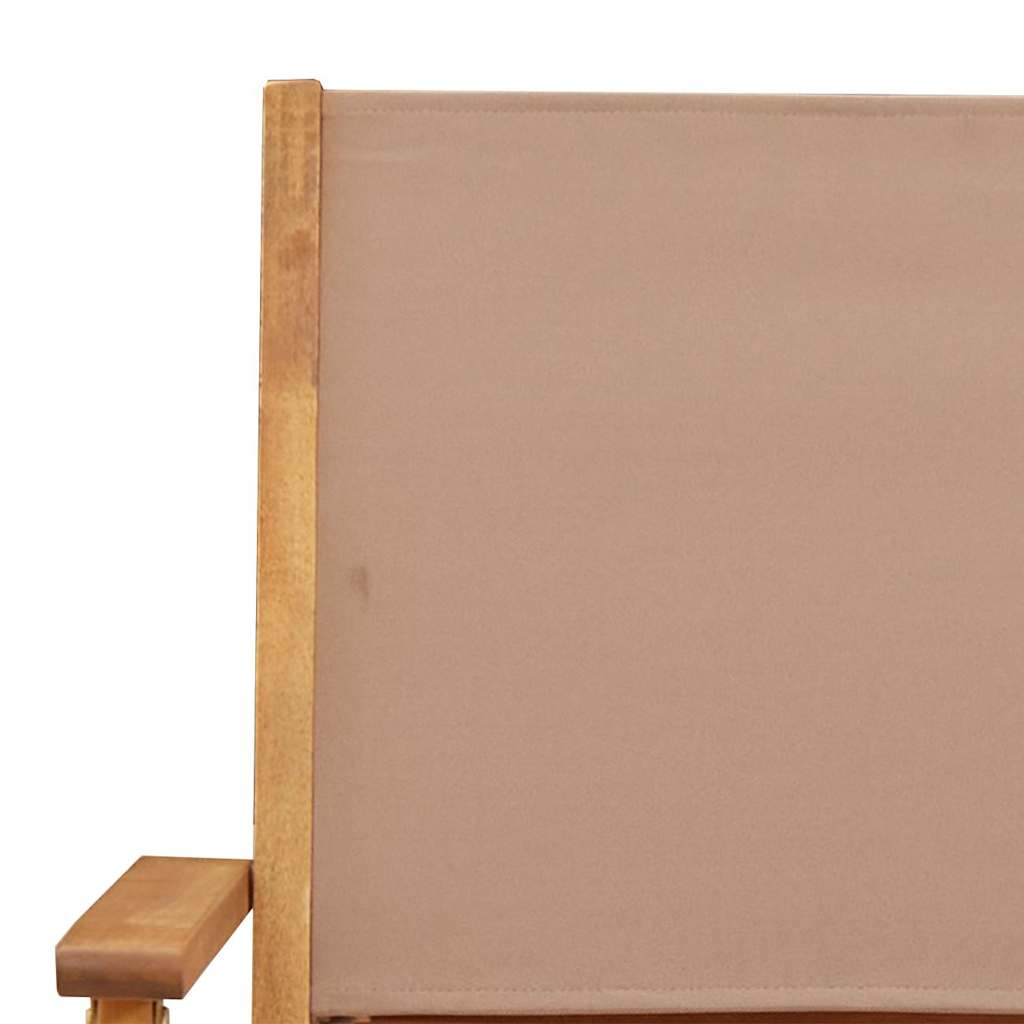 vidaXL Καρέκλες Κήπου 2 τεμ. Taupe Μασίφ Ακακία & Ύφασμα