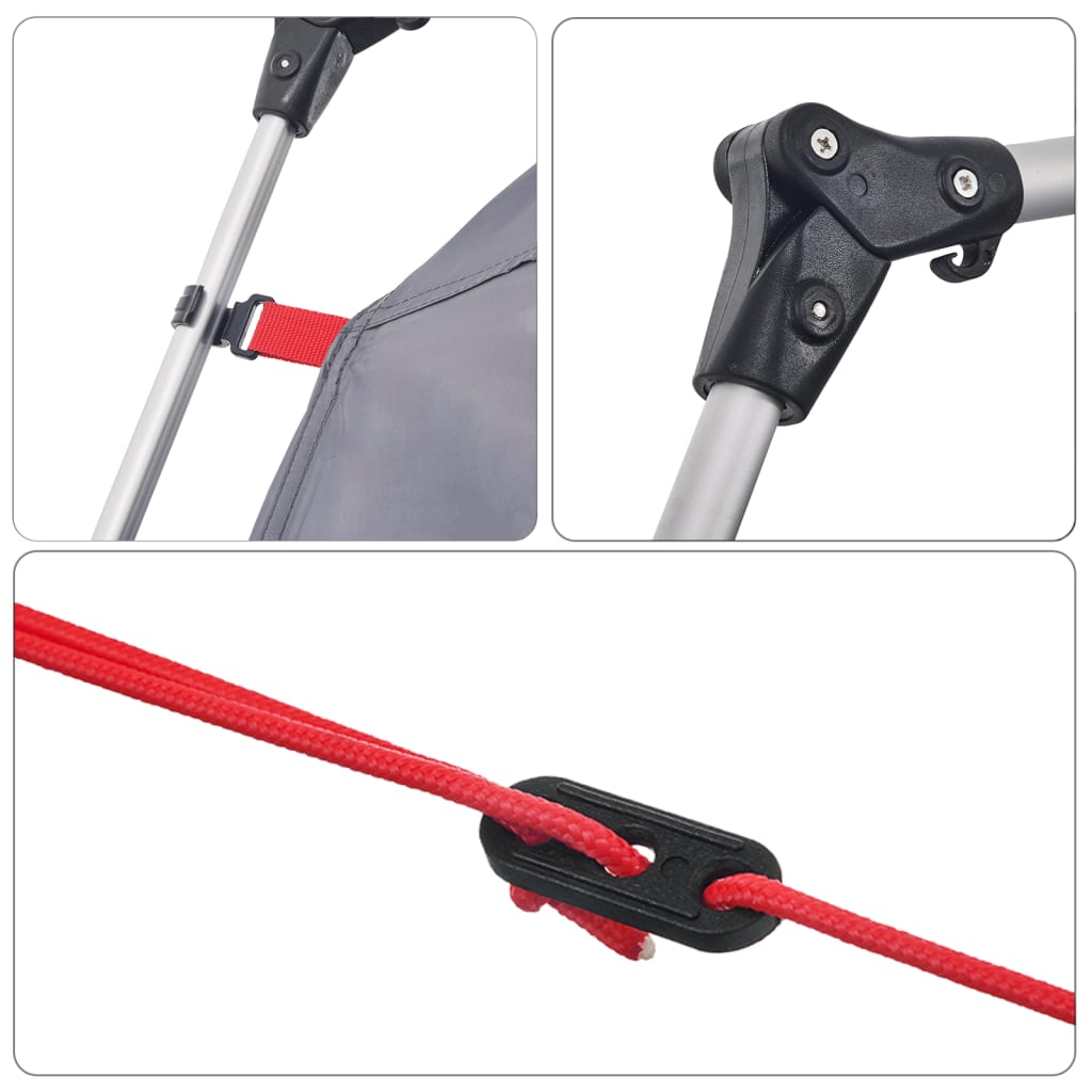 vidaXL Σκηνή Οικογενειακή με Αυλή 9 Ατ. Γρήγ. Απελευθέρωση ΓκριΠράσινο