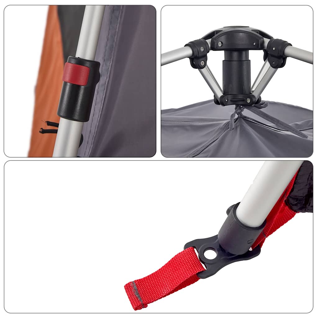 vidaXL Σκηνή Οικογενειακή με Θόλο 6 Ατ. Ταχ. Απελευθέρωσης ΓκριΠράσινο