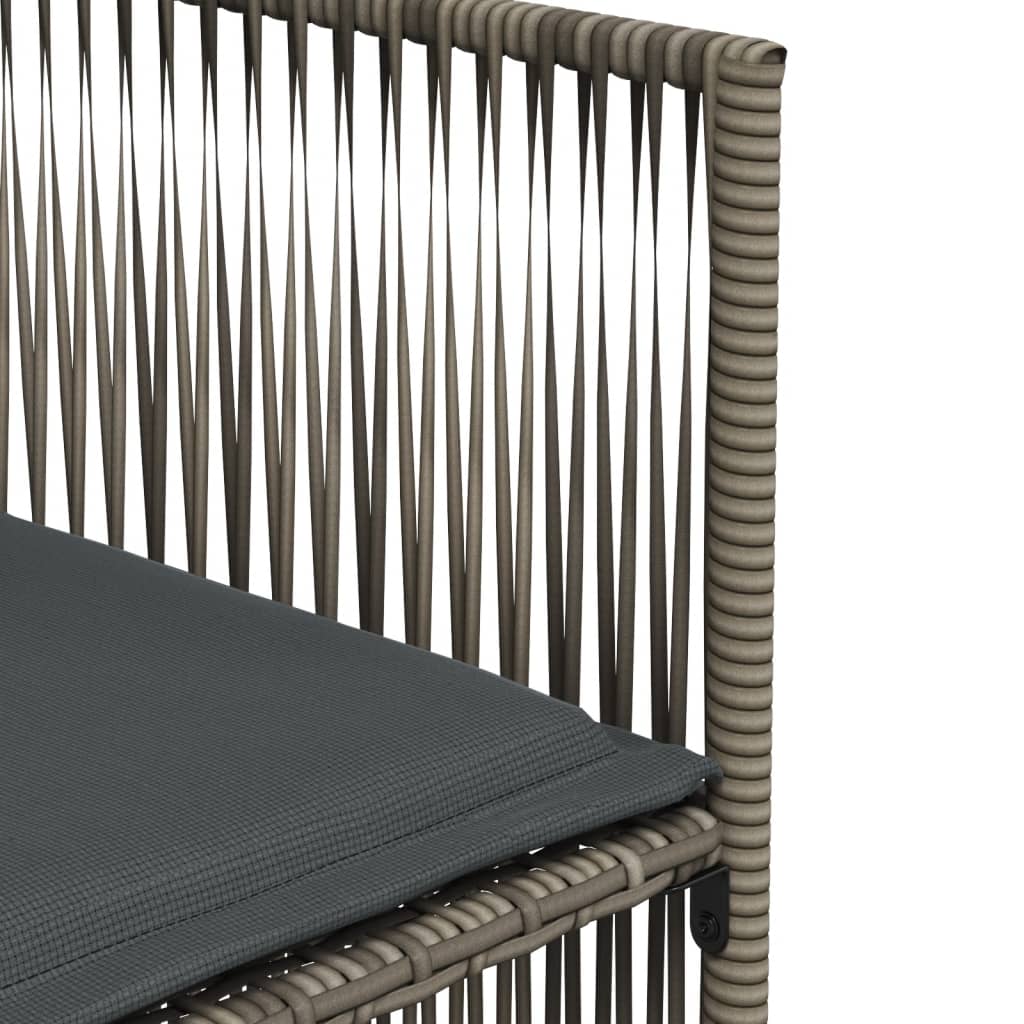 vidaXL Σετ Τραπεζαρίας Κήπου 7 τεμ. Γκρι Συνθ. Ρατάν με Μαξιλάρια