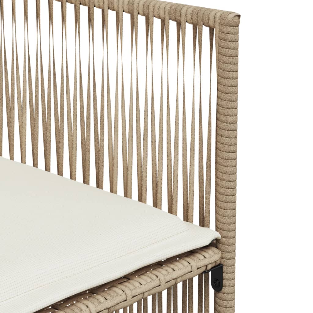 vidaXL Σετ Τραπεζαρίας Κήπου 7 τεμ. Μπεζ Συνθετικό Ρατάν με Μαξιλάρια