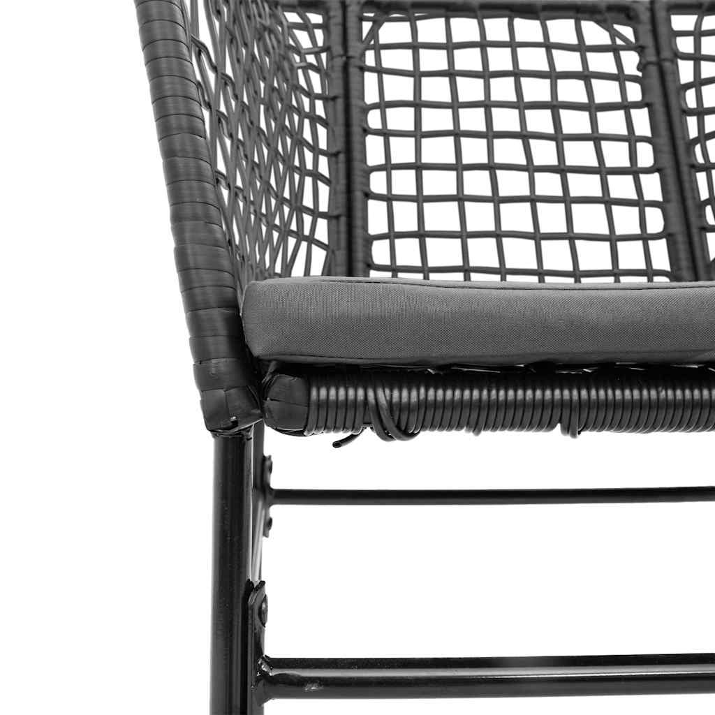 vidaXL Καρέκλες Κήπου 2 τεμ. Μαύρες από Συνθετικό Ρατάν με Μαξιλάρια