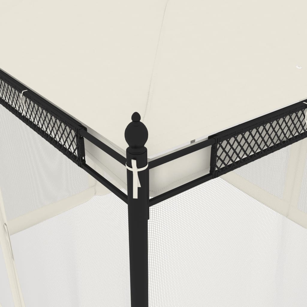 vidaXL Κιόσκι με Τοίχους από Δίχτυ Κρεμ 2,93x2,93 μ. από Ατσάλι