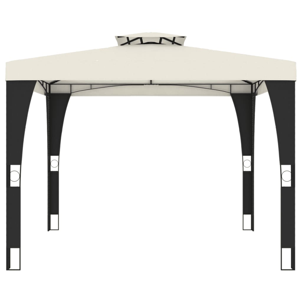 vidaXL Κιόσκι με Διπλή Οροφή Κρεμ 2,98x2,98 μ. Ατσάλινο