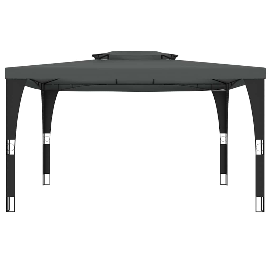 vidaXL Κιόσκι με Διπλή Οροφή Ανθρακί 3,98x2,98 μ. Ατσάλινο