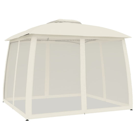 vidaXL Κιόσκι με Διπλούς Τοίχους/Δίχτυ Κρεμ 2,93x2,93 μ. από Ατσάλι