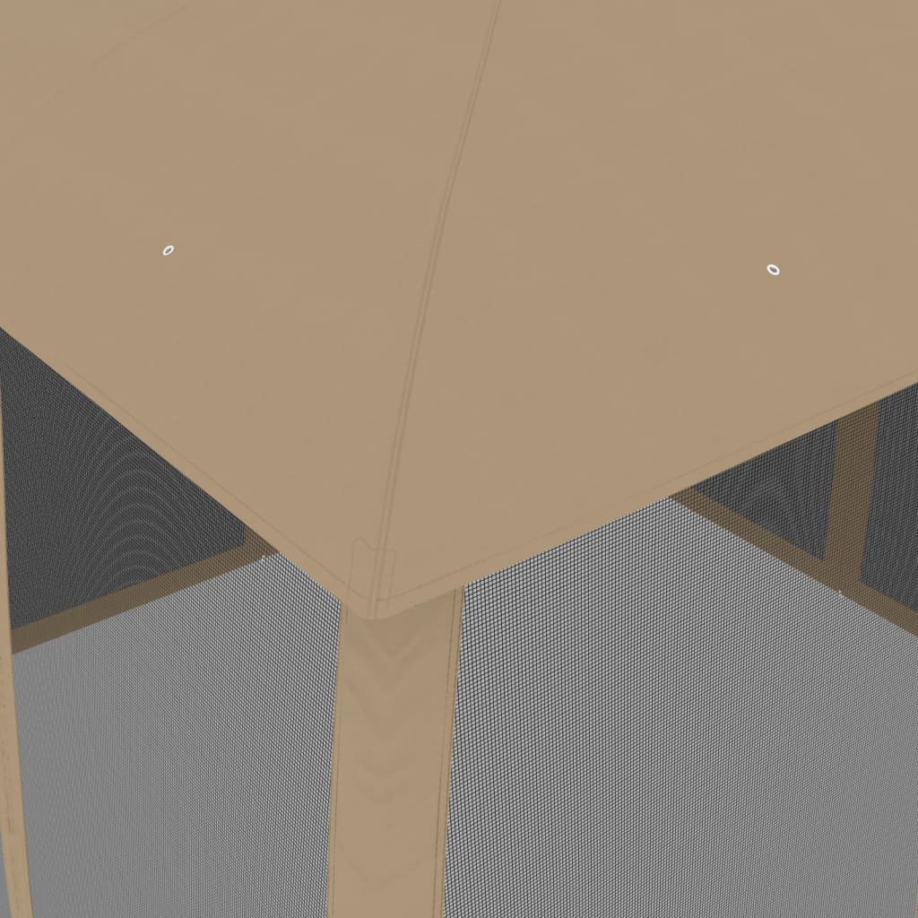 vidaXL Κιόσκι με Διπλούς Τοίχους/Δίχτυ Taupe 2,93x2,93 μ. από Ατσάλι