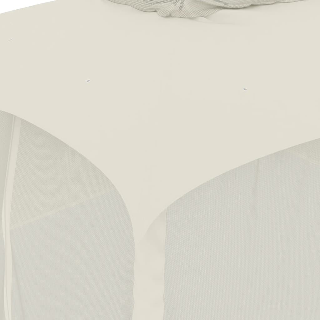 vidaXL Κιόσκι με Διπλούς Τοίχους/Δίχτυ Κρεμ 3,93x2,93 μ. από Ατσάλι