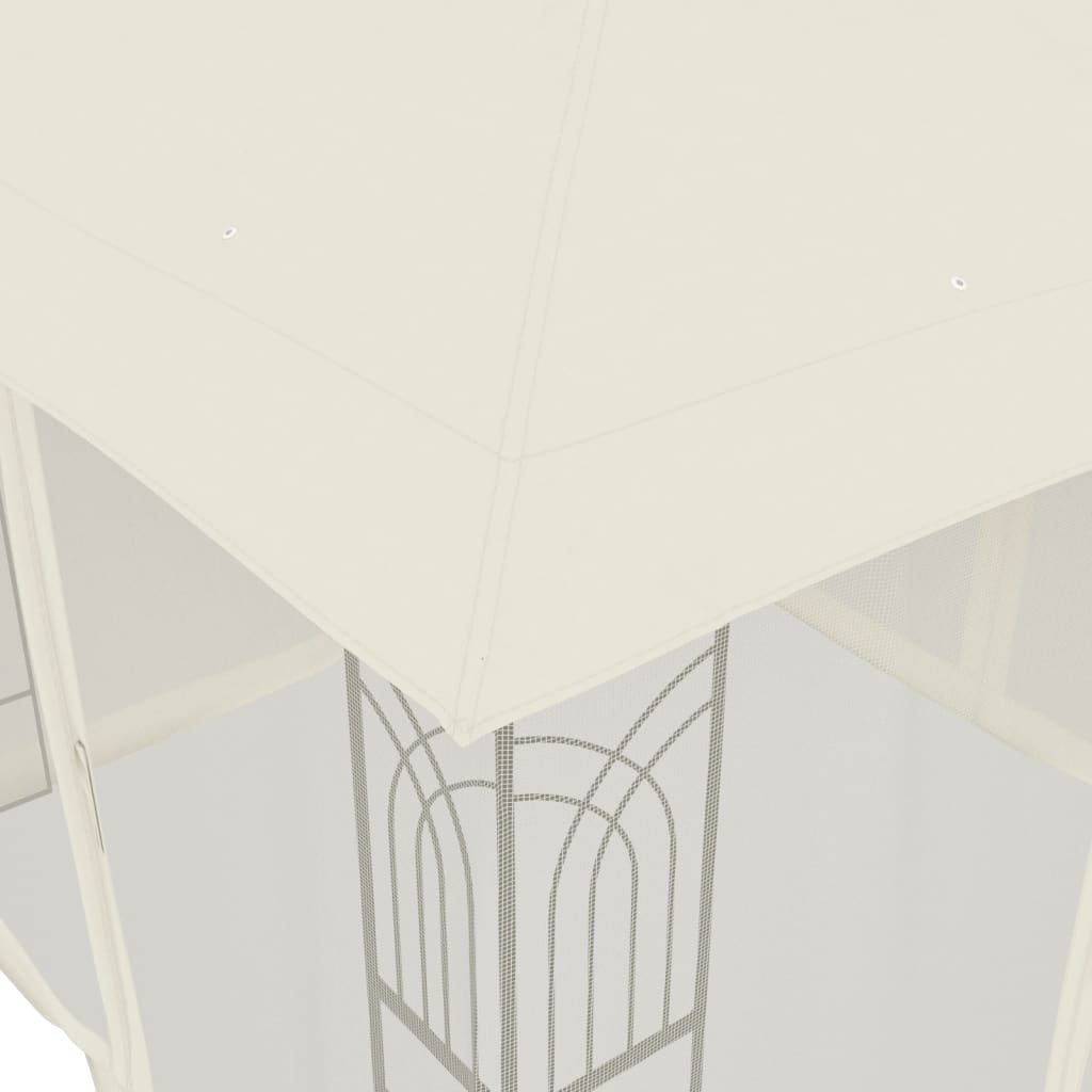 vidaXL Κιόσκι με Διπλούς Τοίχους/Δίχτυ Κρεμ 2,94x2,94 μ. από Ατσάλι