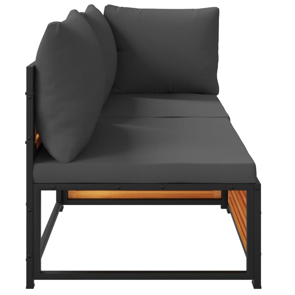 vidaXL Καναπές Κήπου Διθέσιος από Μασίφ Ξύλο Ακακίας με Μαξιλάρια